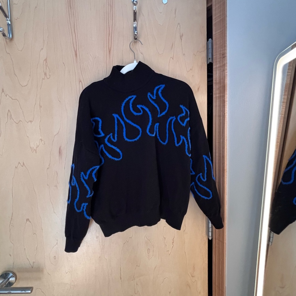Disturbia Sweater with Blue Flames